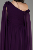 Abendgarderobe in Großen Größen Lang Chiffon Violett dunkel ABU4002