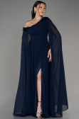 Abendkleid Lang Chiffon Marineblau ABU4001