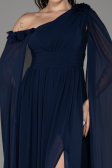 Abendkleid Lang Chiffon Marineblau ABU4001