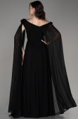 Abendkleid Lang Chiffon Schwarz ABU4001