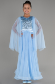 Indigo Abendkleid Für Kinder Lang ABU3155