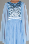 Indigo Abendkleid Für Kinder Lang ABU3155