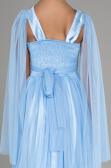 Indigo Abendkleid Für Kinder Lang ABU3155
