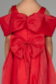 Abendkleid für Kinder Vorne Kurz-Hinten Lang Rot ABO107