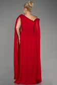 Abendgarderobe in Großen Größen Lang Chiffon Rot ABU4002