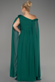 Abendgarderobe in Großen Größen Lang Chiffon Smaragdgrün ABU4002