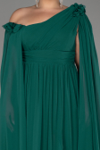 Abendgarderobe in Großen Größen Lang Chiffon Smaragdgrün ABU4002