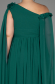 Abendgarderobe in Großen Größen Lang Chiffon Smaragdgrün ABU4002