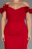 Abschlusskleid In Übergröße Lang Rot ABU3946