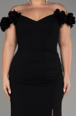 Abschlusskleid In Übergröße Lang Schwarz ABU3946