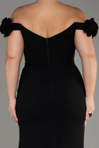 Abschlusskleid In Übergröße Lang Schwarz ABU3946