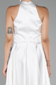 Abendkleid Kurz Satin Weiß ABK2112