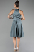 Abendkleid Kurz Satin Türkis ABK2112