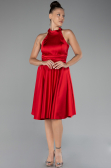 Abendkleid Kurz Satin Rot ABK2112