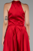 Abendkleid Kurz Satin Rot ABK2112