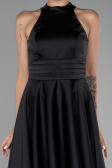 Abendkleid Kurz Satin Schwarz ABK2112