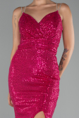 Abendkleid im Meerjungfrau-Stil Lang Fuchsie ABU3768