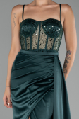 Abendkleid Lang Satin Smaragdgrün ABU4090