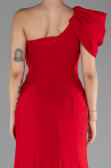 Abendkleid im Meerjungfrau-Stil Lang Chiffon Rot ABU4091