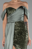 Abendkleid Lang Schuppig Khaki ABU4085
