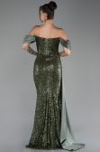 Abendkleid Lang Schuppig Khaki ABU4085