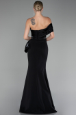 Abendkleid im Meerjungfrau-Stil Lang Schwarz ABU4115