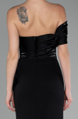 Abendkleid im Meerjungfrau-Stil Lang Schwarz ABU4115