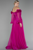 Abendkleid Lang Chiffon Fuchsie ABU4130