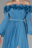 Abendkleid Lang Chiffon Indigo ABU4130