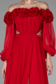 Abendkleid Lang Chiffon Rot ABU4130