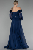 Abendkleid Lang Chiffon Marineblau ABU4130