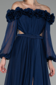 Abendkleid Lang Chiffon Marineblau ABU4130