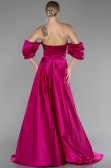 Abschlusskleid Lang Satin Fuchsie ABU4132