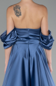 Abschlusskleid Lang Satin Indigo ABU4132