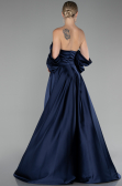 Abschlusskleid Lang Satin Marineblau ABU4132
