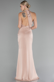 Abendkleid Lang Satin Beige ABU4109