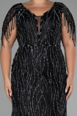 Abendkleid in Übergröße Lang Schwarz ABU4146