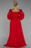 Abendgarderobe in Großen Größen Lang Chiffon Rot ABU4131
