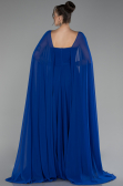 Standesamtkleid Lang Chiffon Sächsischblau ABU4158
