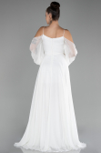 Abendkleid Lang Chiffon Weiß ABU4165
