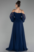 Abendkleid Lang Chiffon Marineblau ABU4165