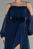 Abendkleid Lang Chiffon Marineblau ABU4165