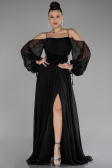 Abendkleid Lang Chiffon Schwarz ABU4165