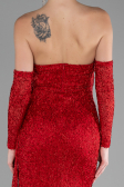 Abendkleid Lang Perlenbesetzt Rot ABU4163
