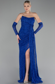 Abendkleid Lang Perlenbesetzt Sächsischblau ABU4163