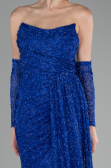 Abendkleid Lang Perlenbesetzt Sächsischblau ABU4163