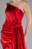 Abendkleid Lang Satin Rot ABU4174