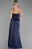 Abendkleid Lang Satin Marineblau ABU4174
