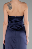 Abendkleid Lang Satin Marineblau ABU4174
