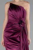 Abendkleid Lang Satin Pflaume ABU4174
